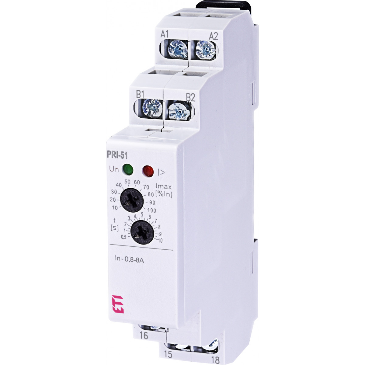 Реле контроля потребил. тока PRI-51/8 (0, 8..8A) (1x8A AC1) ETI (2471819)