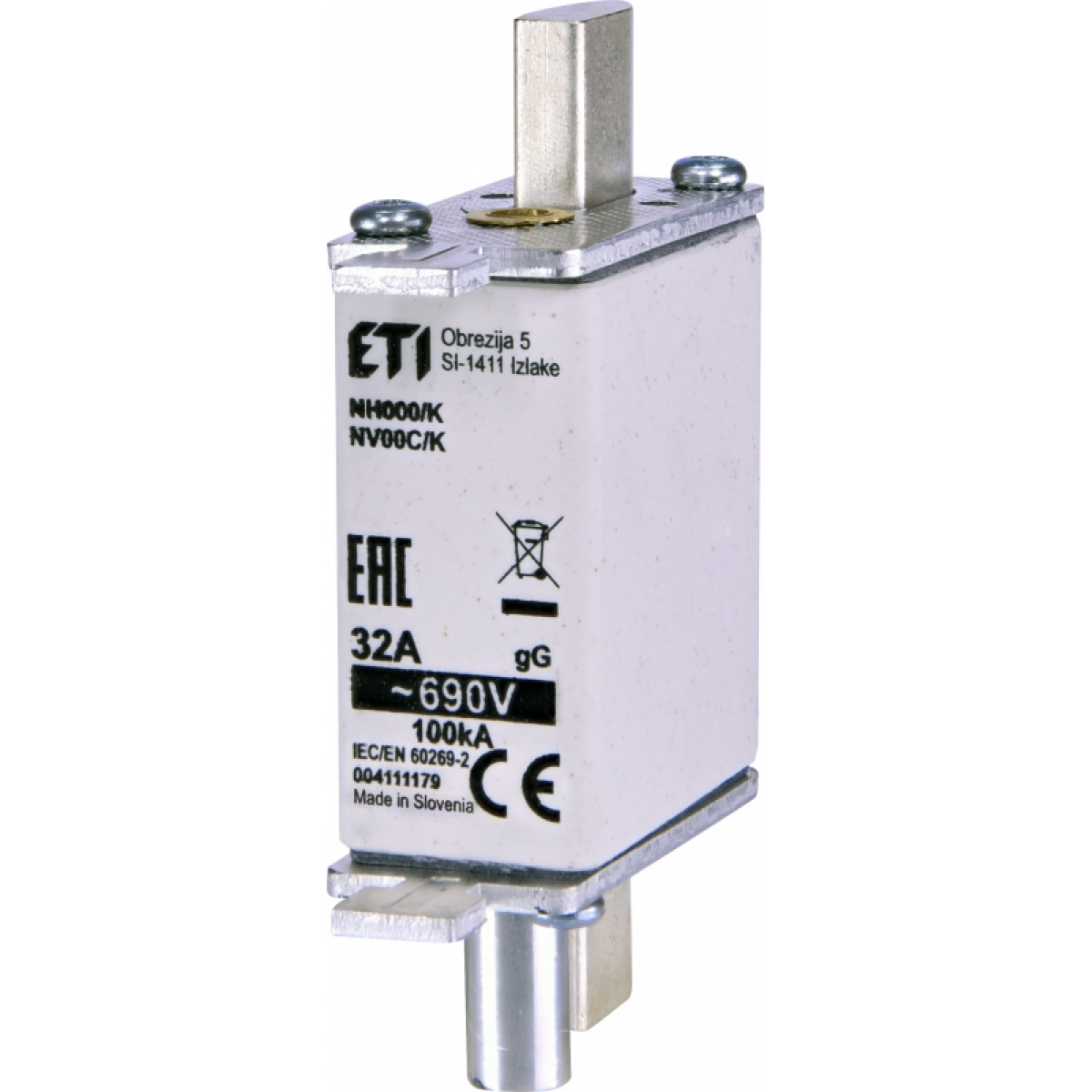 Предохранитель с ударником NH-000 K/gG 32A 690V ETI (4111179)