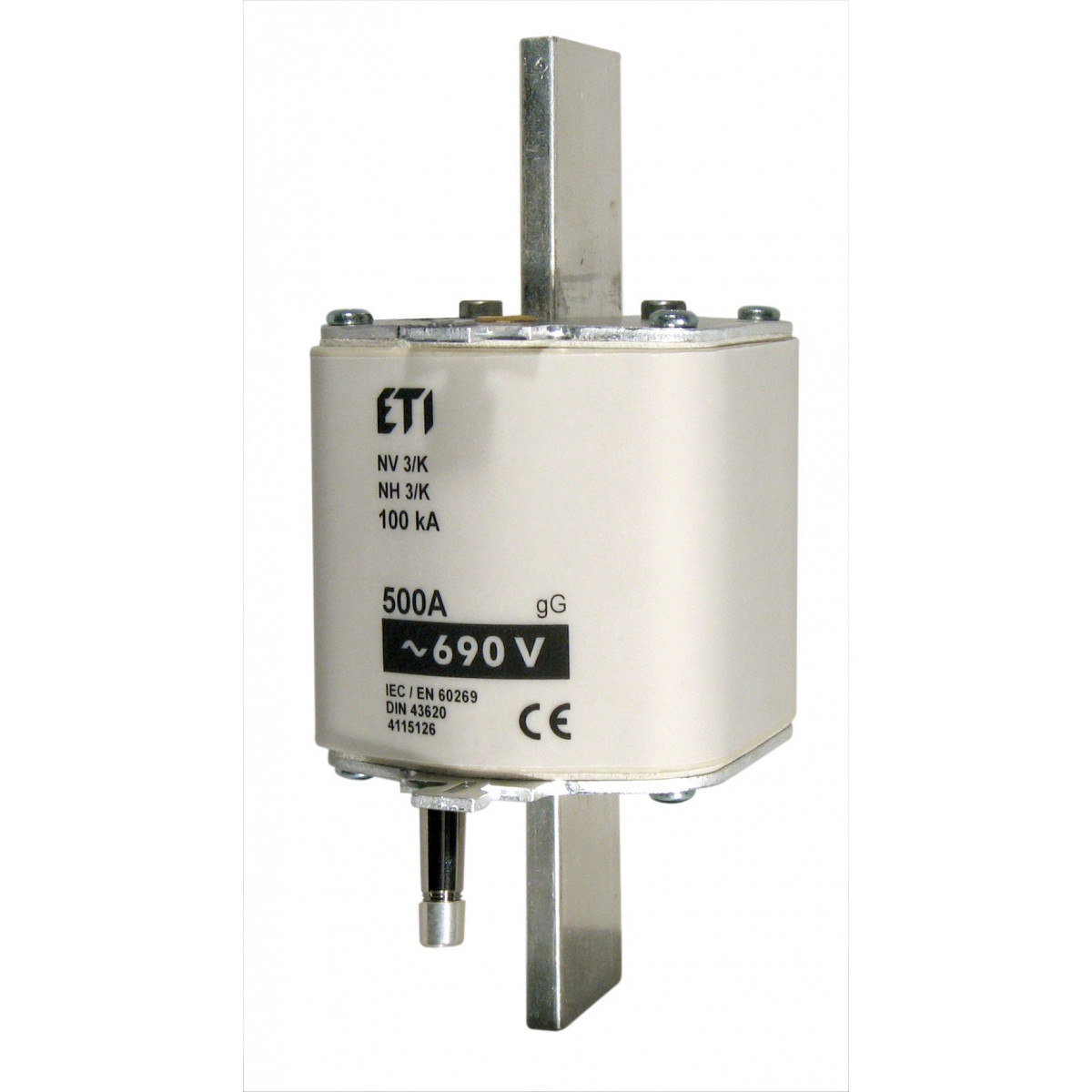 Запобіжник з ударником NH-3 K/gG 250A 690V ETI (4115120)