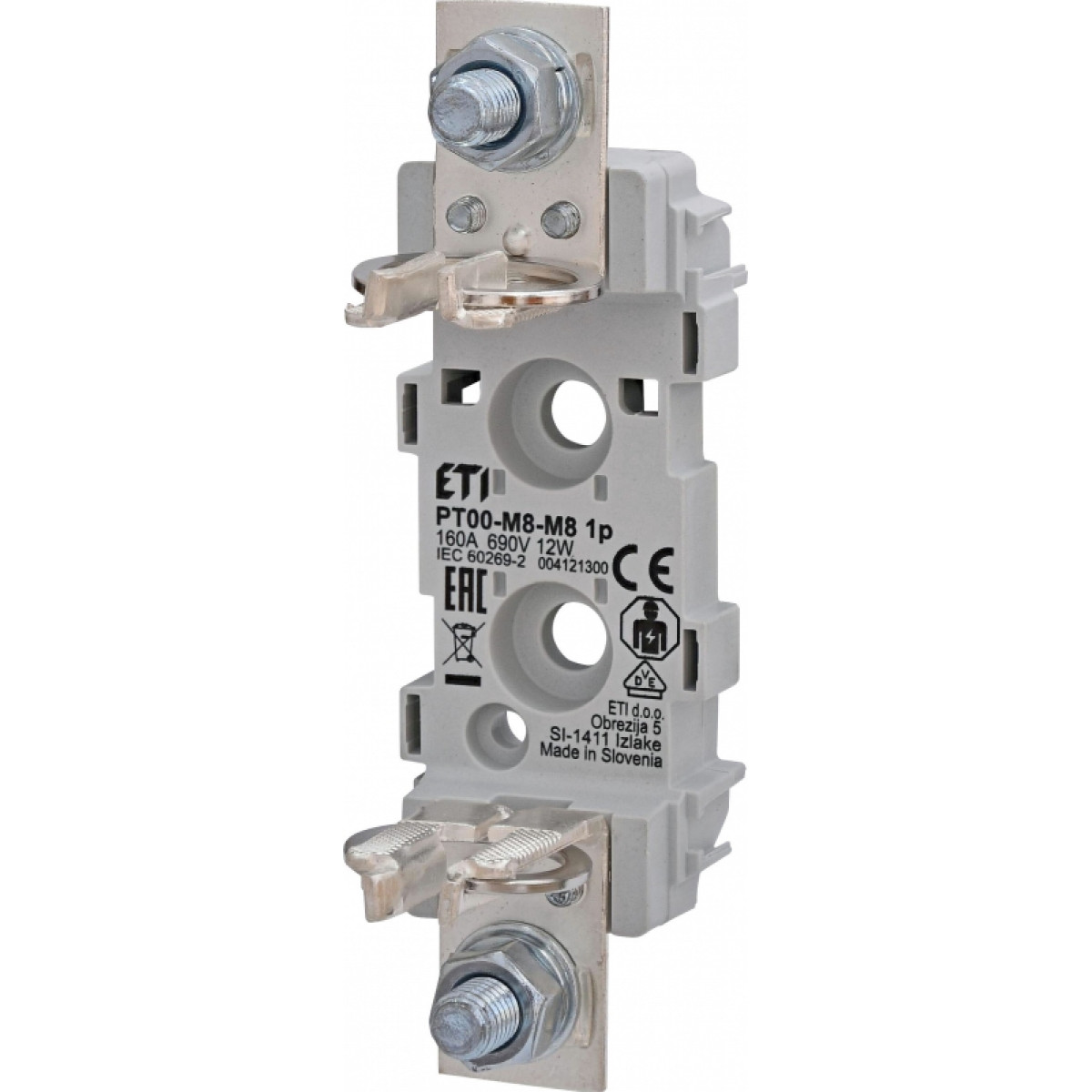 Держатель предохранителя PT 00 1p 160A (M8-M8) ETI (4121300)