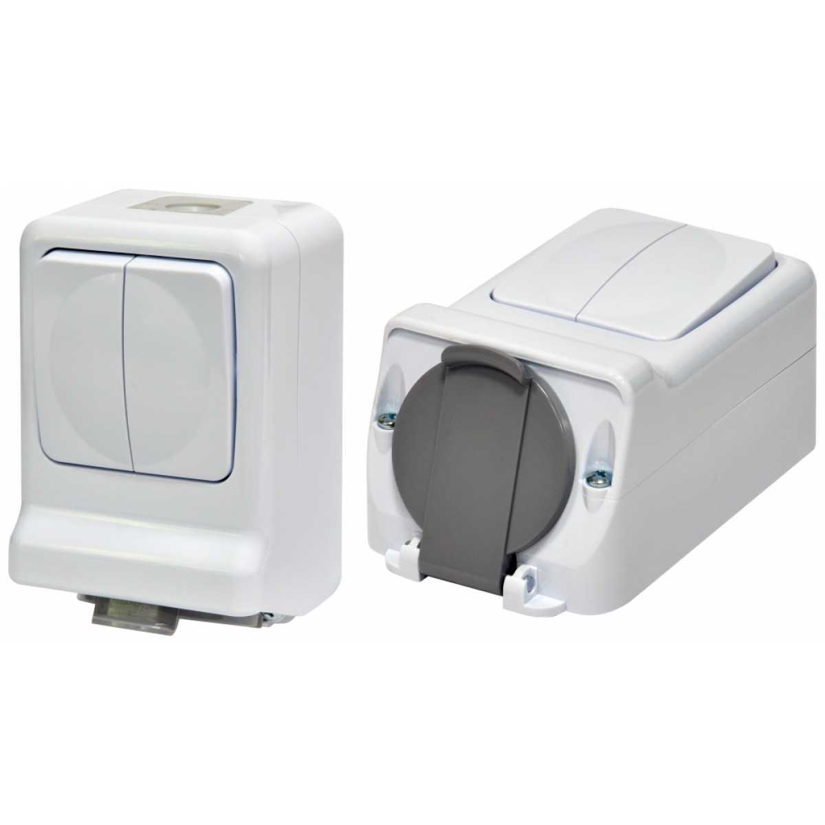 Микс PRV-2: 2-кл.изм. + 1-я розетка (2Р + РЭ, Schuko, IP44, 10/16A, 250V, поликарбонат) ETI (4481023)
