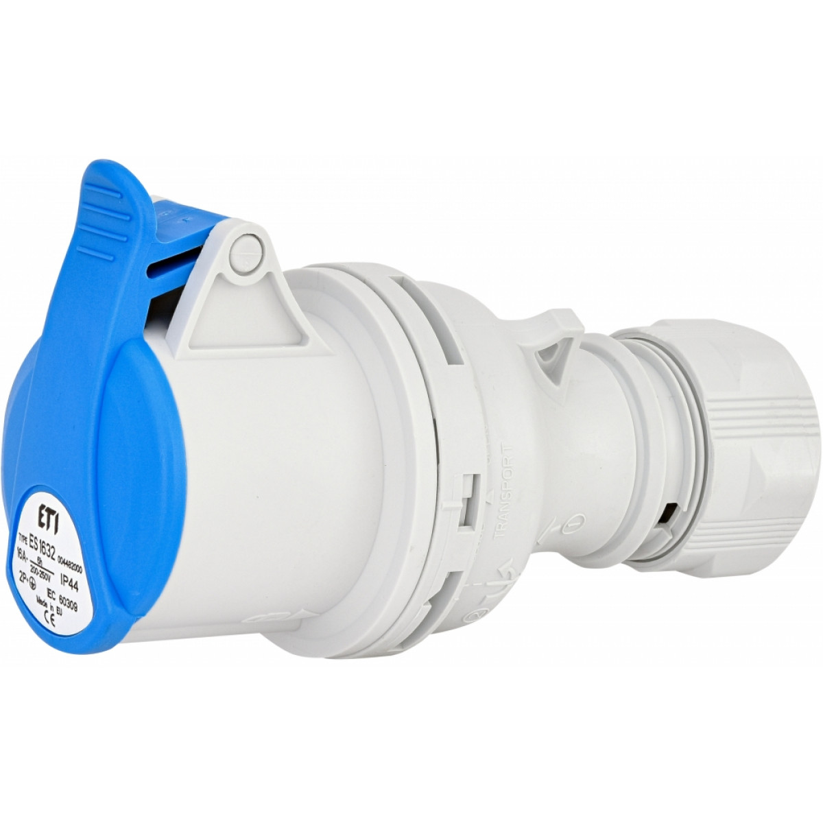 Розетка кабельная (силовой разъем) ES-1632 IP44 (16A, 230V, 2P+PE) ETI (4482000)