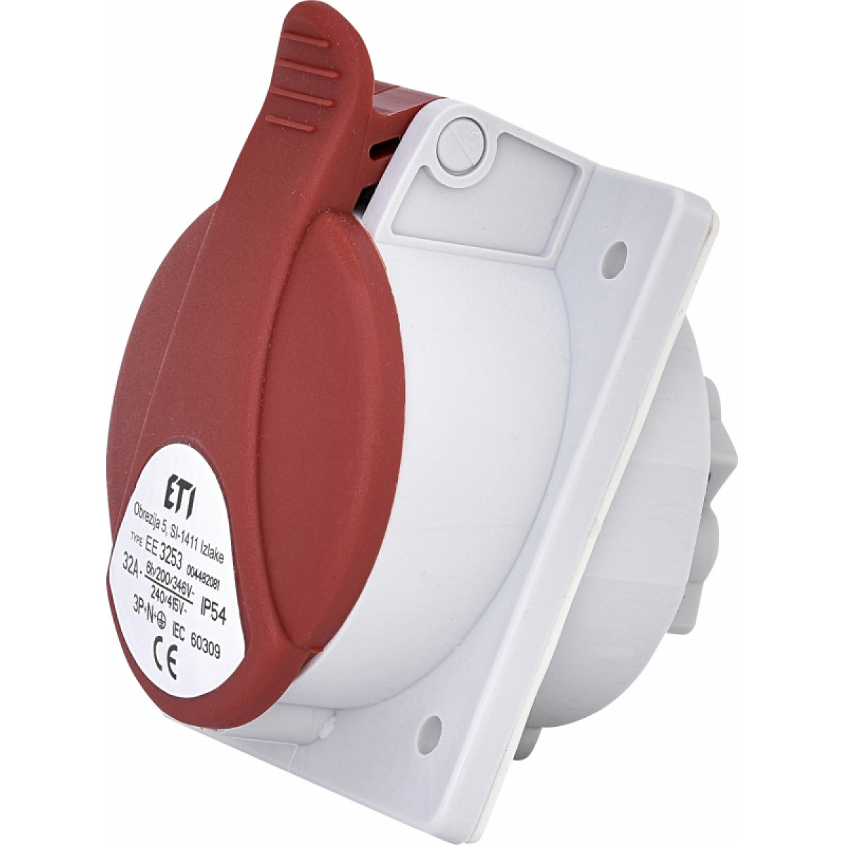 Розетка встроенная (силовой разъем) EE-3253 IP54 (32A, 400V, 3P+N+PE) ETI (4482081)
