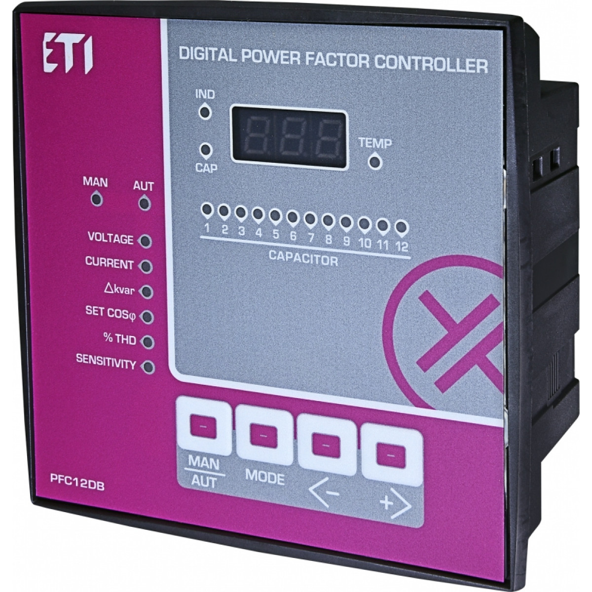 PFC-12DB - регулятор реактивной мощности, 12 ступеней, 144x144, (400V) ETI (4656571)