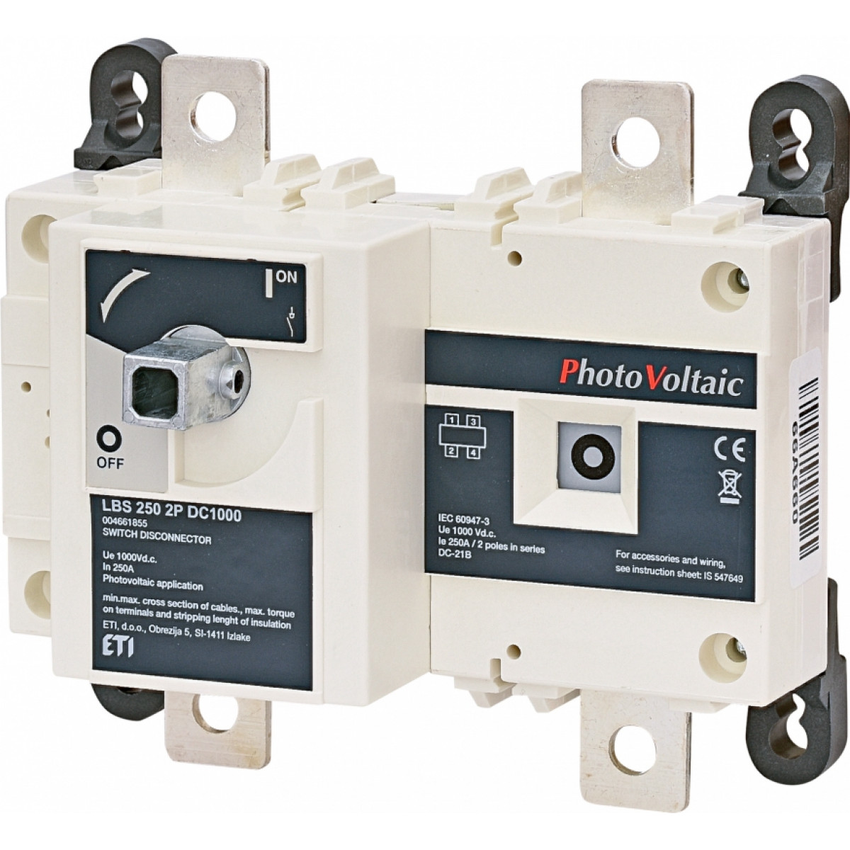 Выключатель нагрузки LBS 250 2P DC1000 (