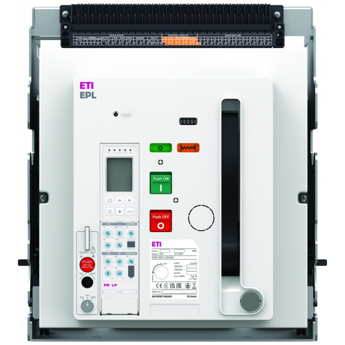 Повітр. авт. вим. викочувальний EPL-20 3H BD/M2C2S2/PR-LP (3P, 2000A, D/O, Frame 