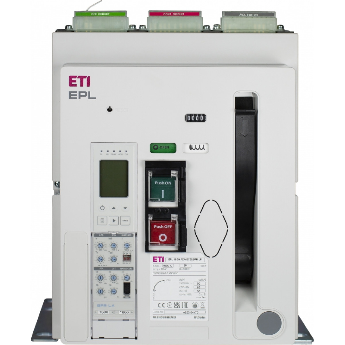 Воздух. авт. изм. стационарный EPL-20 4H BF/M2C2S2/PR-LP (4P, 2000A, Fix, Frame 