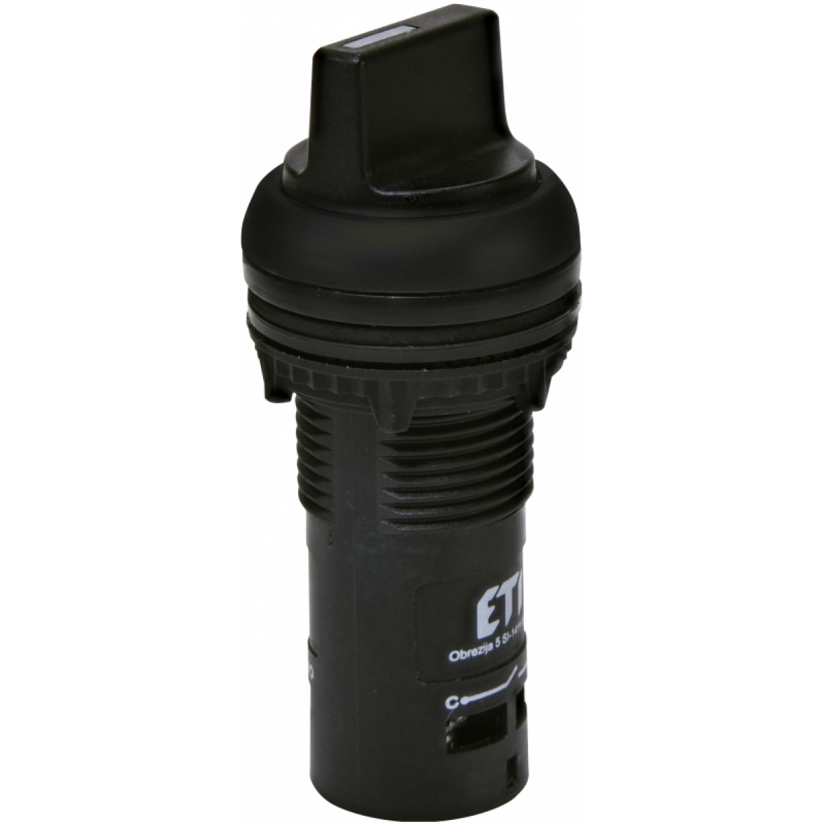 Переключатель поворотный монобл. ECS3S-S30-20 (2NO, 3-х м, без фиксации 1-0-2, 30°, черный) ETI (4771645)