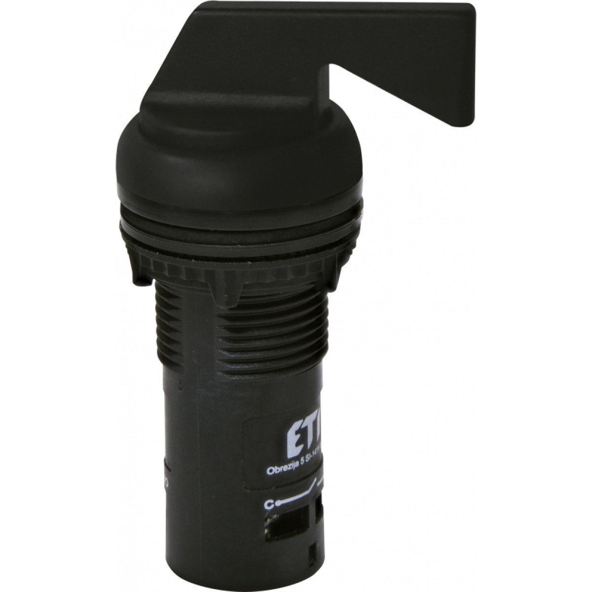 Переключатель поворотный монобл. ECS3L-N30-20 (2NO, 3-х м, с фиксацией 1-0-2, 30°, черный, с длинной рукояткой) ETI (4771646)