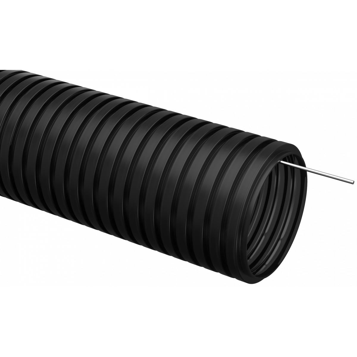 Труба гофр.ПНД d50 с зондом (15 м) IEK черный