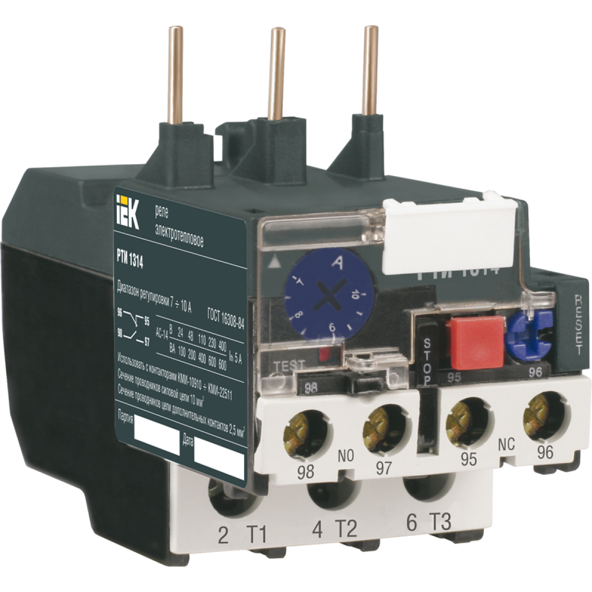 Реле РТІ-1312 електротеплове 5,5-8А IEK