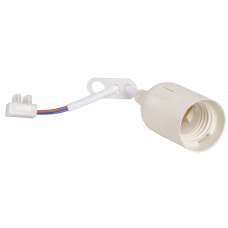 Ппл27-04-К51 Патрон підвісний зі шнуром, пластик, Е27, білий (50 шт), стікер на виробі, IEK