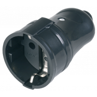 РПп10-02-Ст Розетка розбірна пряма з з/к 16А чорна