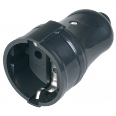 РПп10-02-Ст Розетка розбірна пряма з з/к 16А чорна