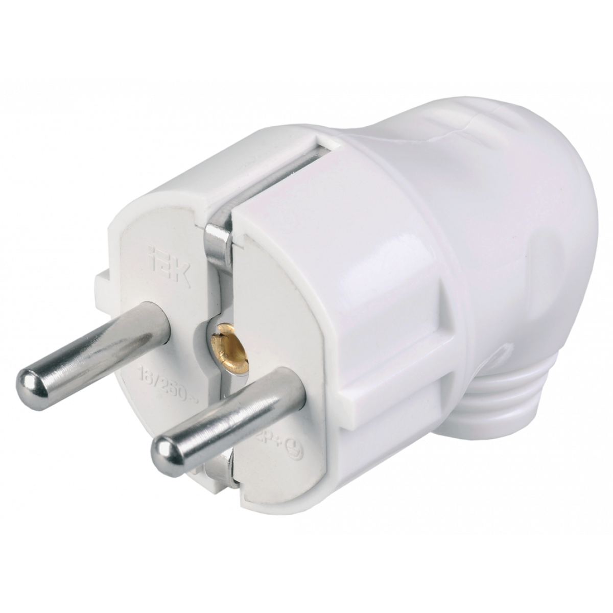 ВПу11-01-Ст Вилка розбірна кутова з з/к 16А біла