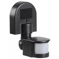 Датчик движения ДД 008 черный, макс. нагрузка 1100Вт, угол обзора 180град., дальность 12м, IP44, ИЭК