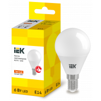 Лампа LED ALFA G45 шар 6Вт 230В 3000К E14 (LLA-G45-6-230-30-E14) ІЕК