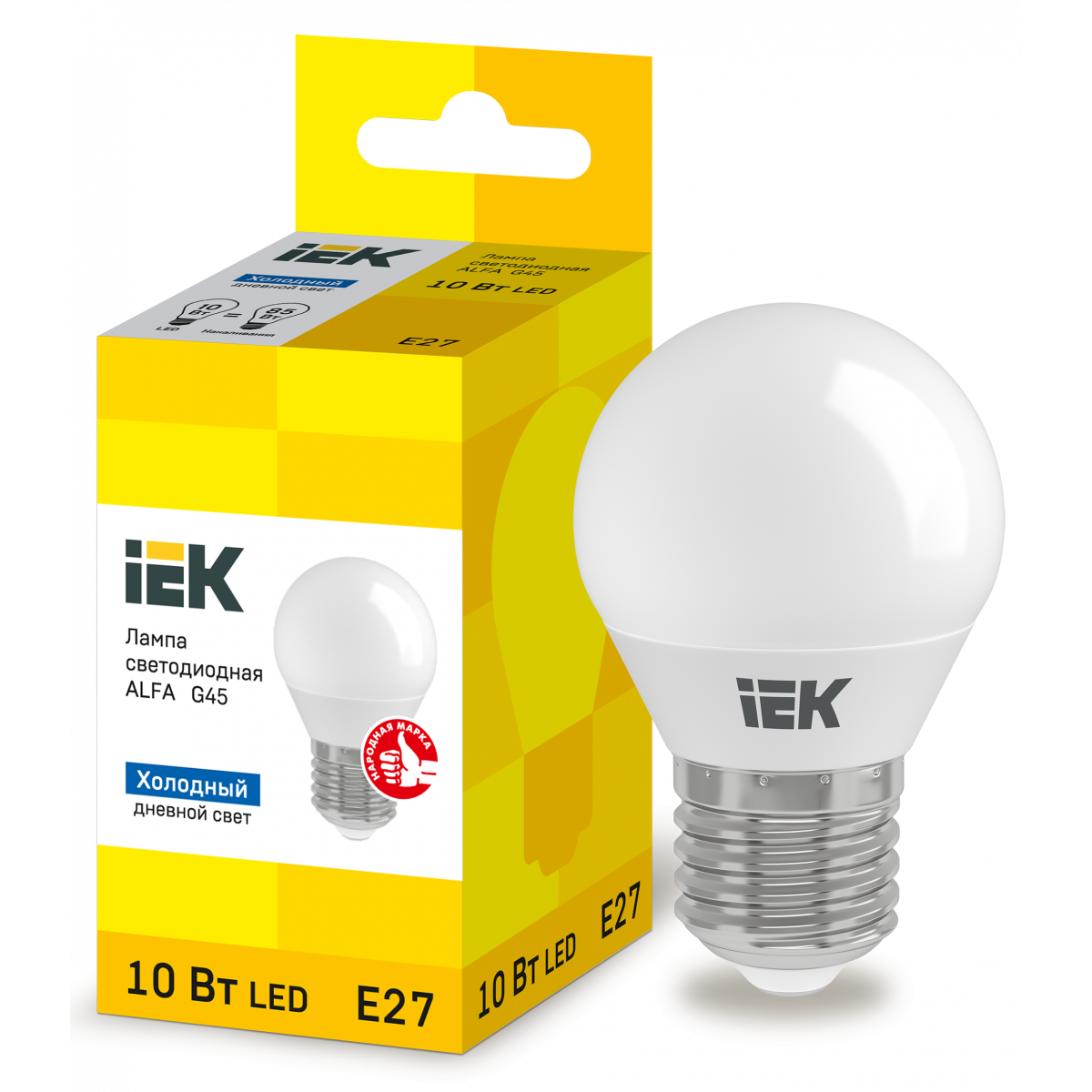 Лампа LED ALFA G45 куля 6Вт 230В 3000К E27 (LLA-G45-6-230-30-E27) ІЕК