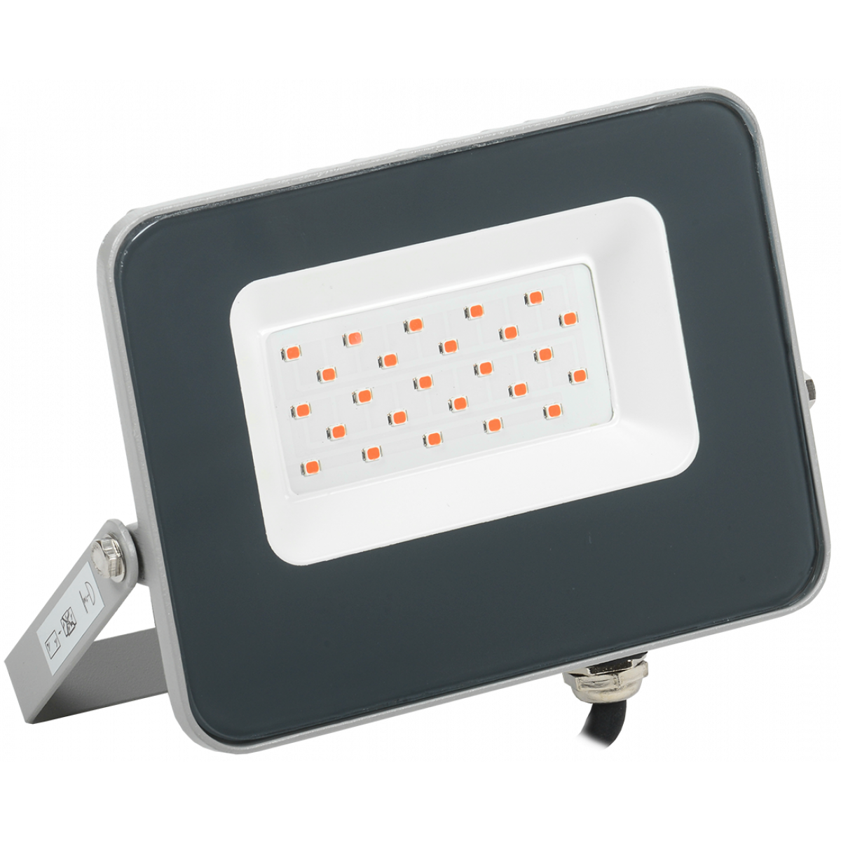Прожектор LED СДО 07-20R red IP65 сірий IEK