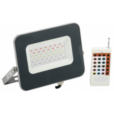 Прожектор LED СДО 07-30RGB multicolor IP65 сірий IEK