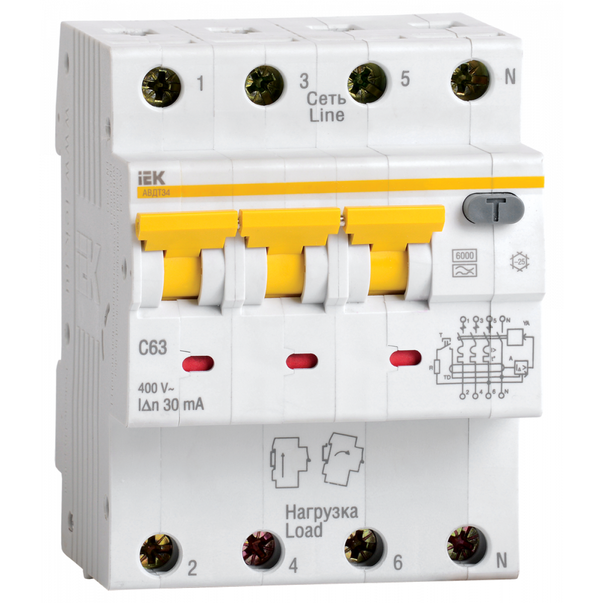 Авт. вимк. дифф. струму АВДТ34 C10 10мА IEK