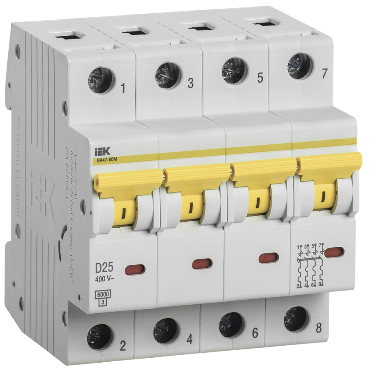 Выкл. авт. ВА47-60M 4Р 25А 6кА D IEK