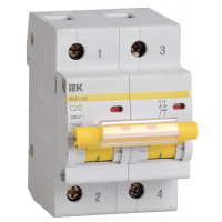 Авт. выкл. ВА47-100 2Р 20А 10кА х-ка C IEK