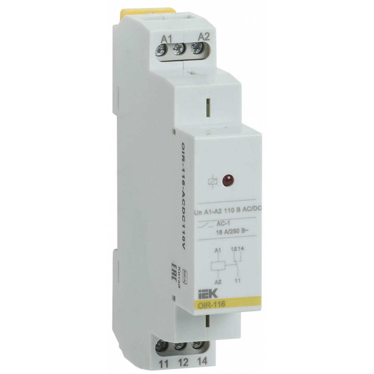 Проміж. реле.OIR 1 конт (16А). 110 В AC/DC (OIR-116-ACDC110V) ІЕК