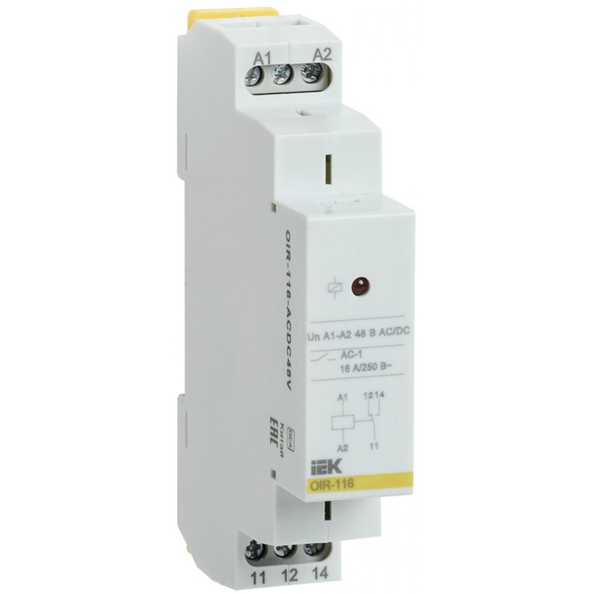 Промежут. реле.OIR 1 конт (16А). 48 В AC/DC (OIR-116-ACDC48V) ІЕК