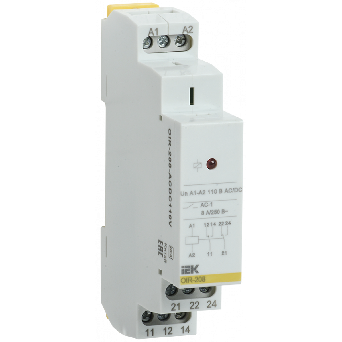 Проміж. реле.OIR 2 конт (8А). 110 В AC/DC (OIR-208-ACDC110V) ІЕК