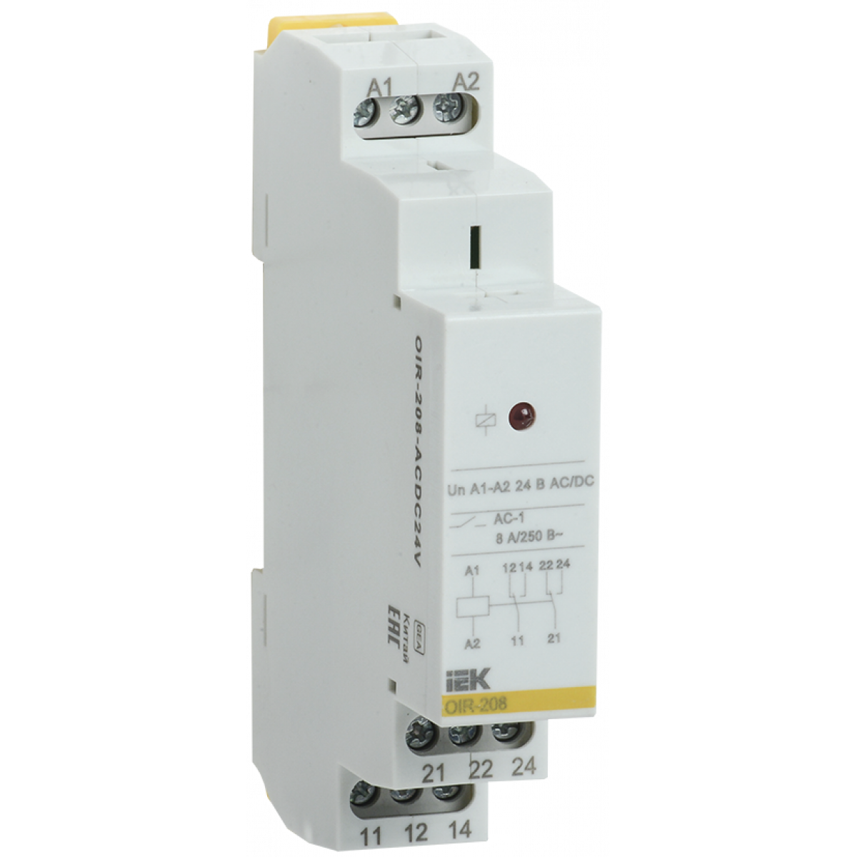 Промежут. реле.OIR 2 конт (8А). 24 В AC/DC (OIR-208-ACDC24V) ІЕК