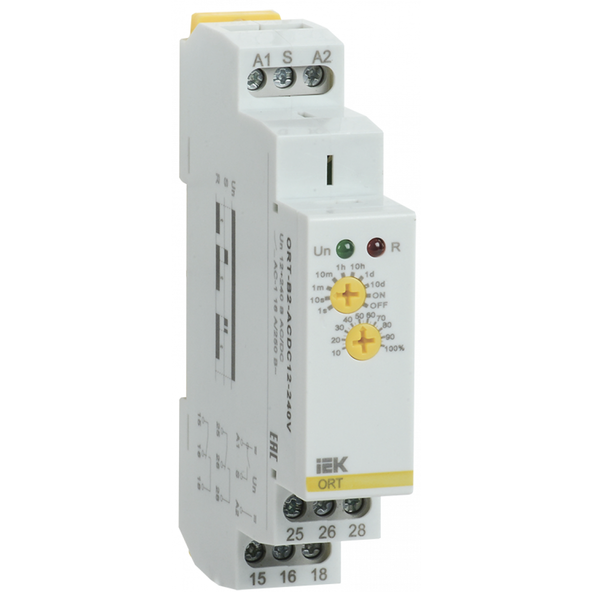 Реле затримки вимкнення ORT. 2 конт. 12-240 В AС/DC (ORT-B2-ACDC12-240V) ІЕК