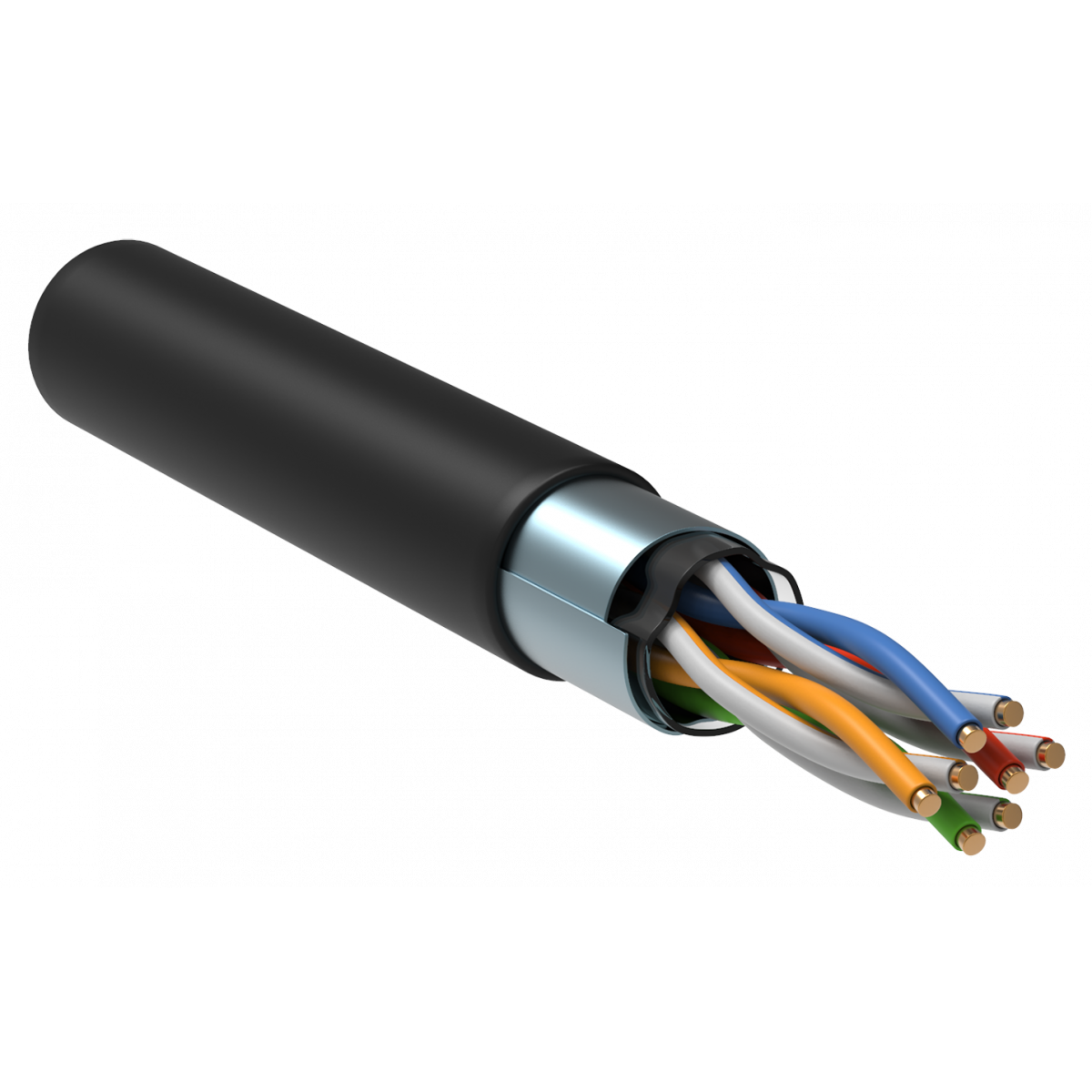 ITK Кабель зв'язку кручена пара ШПД F/UTP, кат.5E 4х2х0,48мм solid, LDPE, 305м, чорний (BC3-C5E04-339) ІЕК