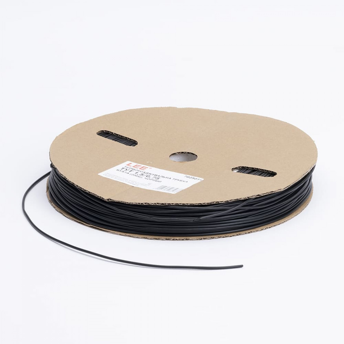 Термоусаджувальна трубка ТУТ 1,5/0,75 бухта, чорний Lee (702501ч)