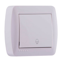 Кнопка звонка белый Demet Lezard