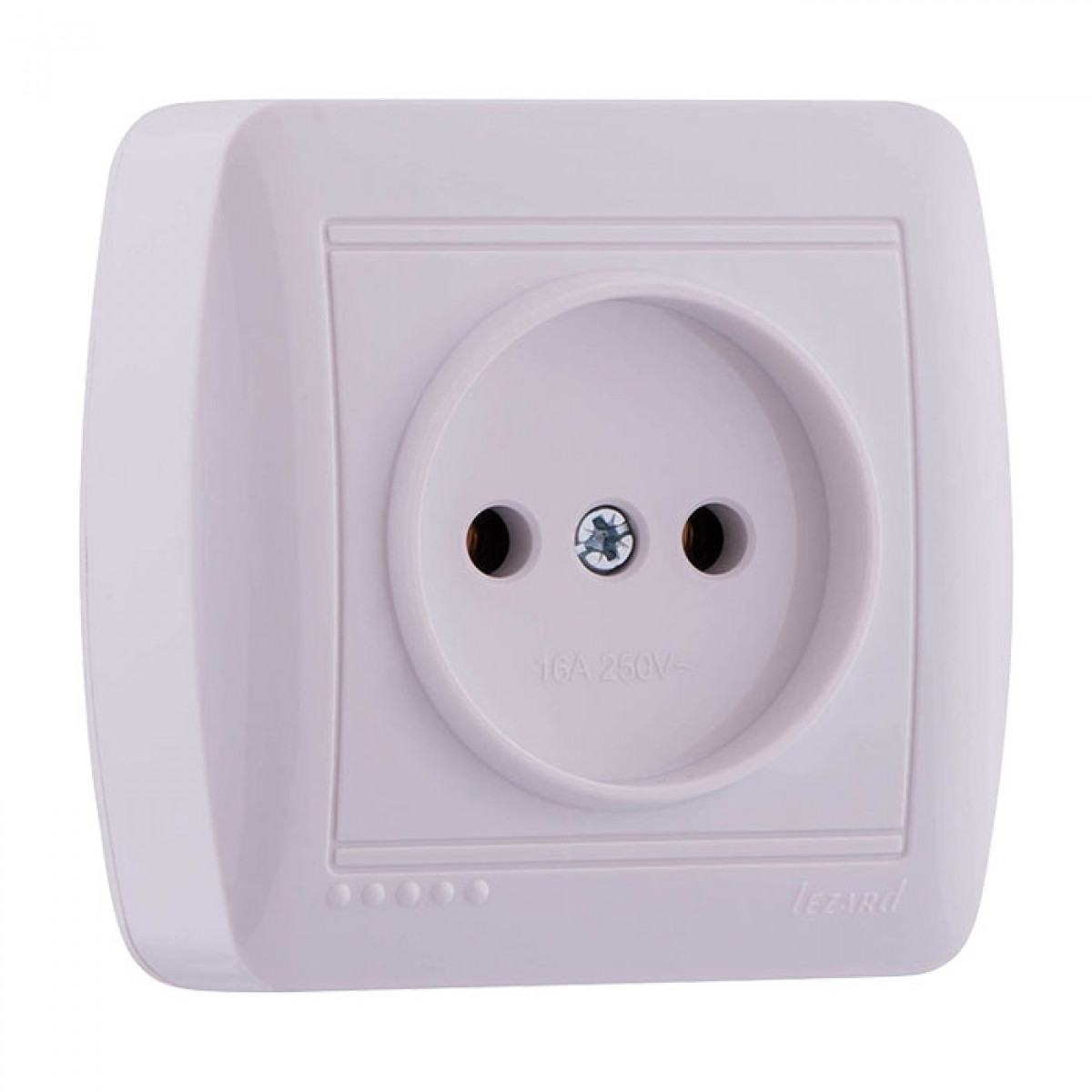 Розетка без заземлення білий Demet Lezard