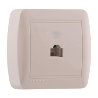 Розетка телефонна євро крем Demet Lezard