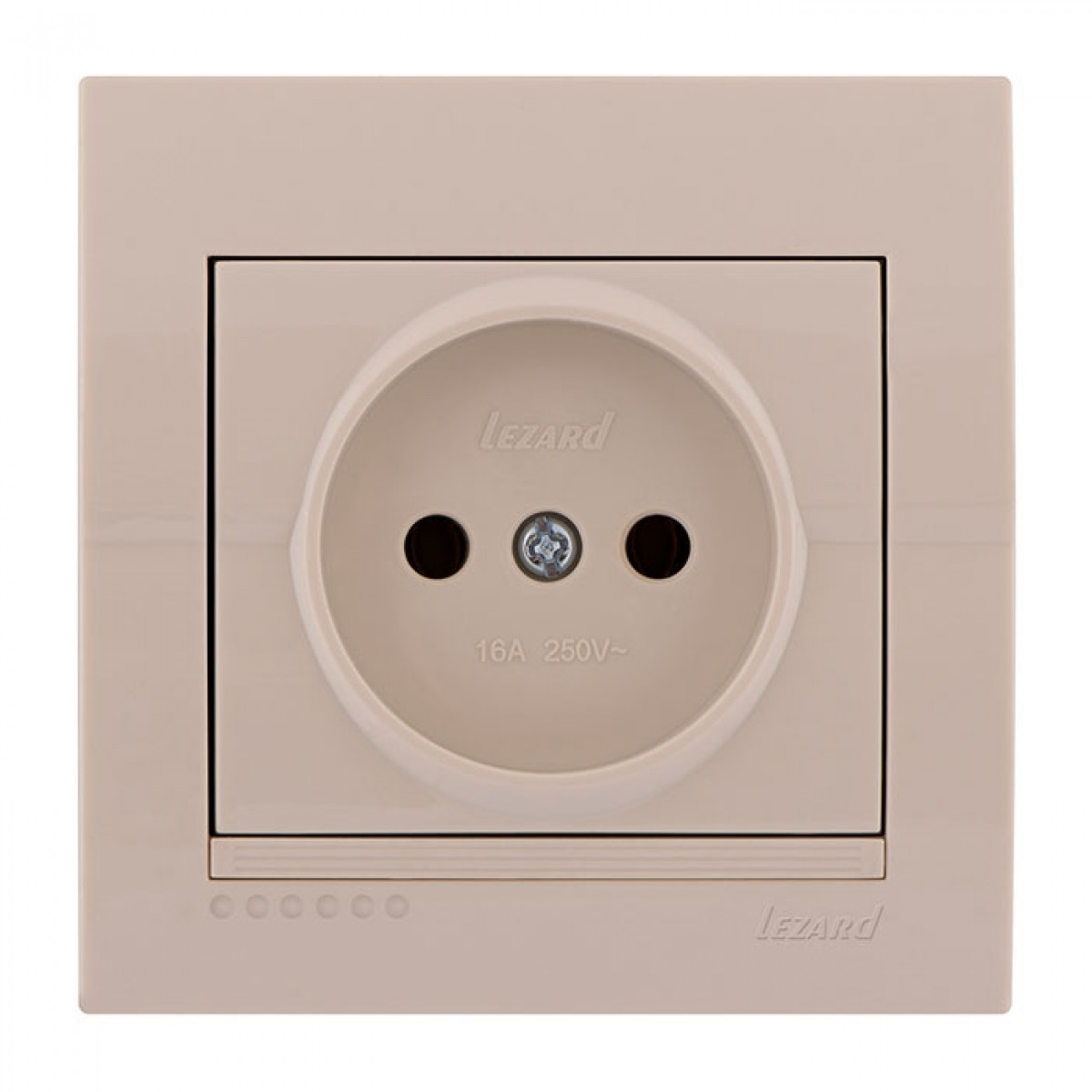 Розетка без заземлення крем Deriy Lezard