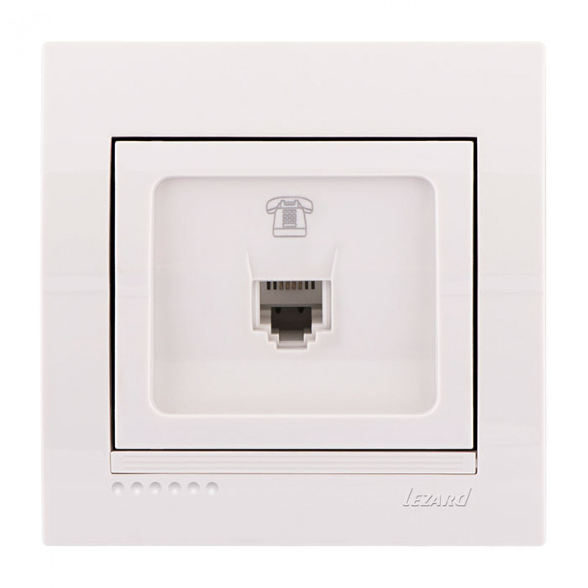 Розетка телефонна євро білий Deriy Lezard