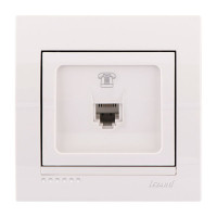 Розетка телефонна євро білий Deriy Lezard