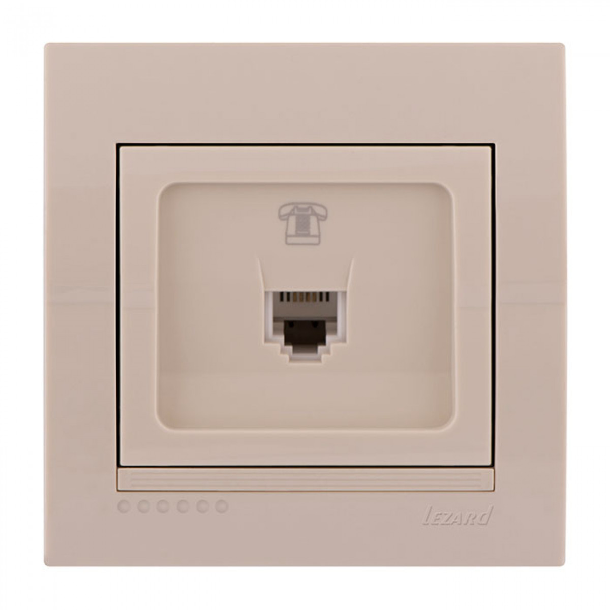 Розетка телефонна євро крем Deriy Lezard