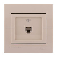 Розетка телефонная евро крем Deriy Lezard