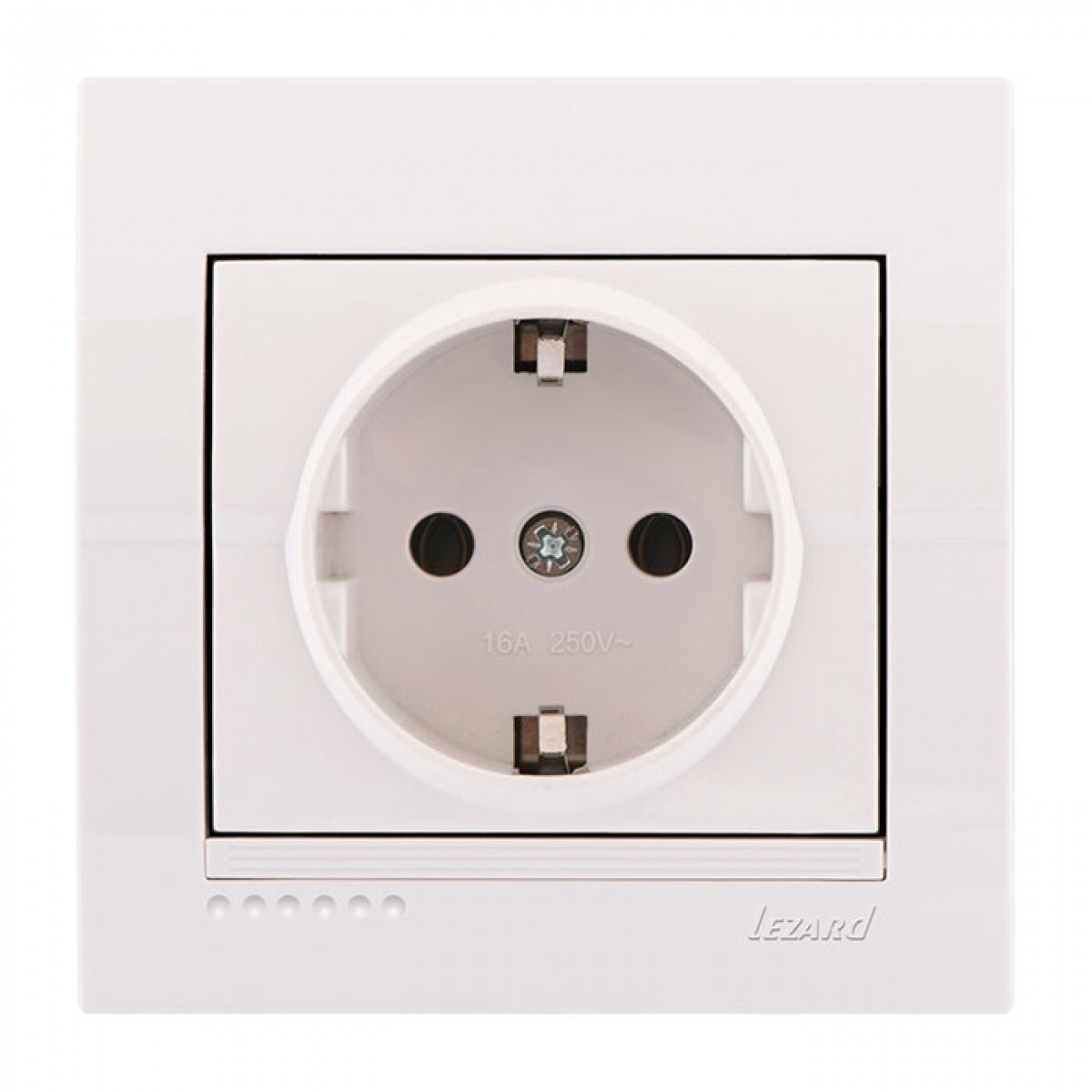 Розетка із заземленням білий Deriy Lezard