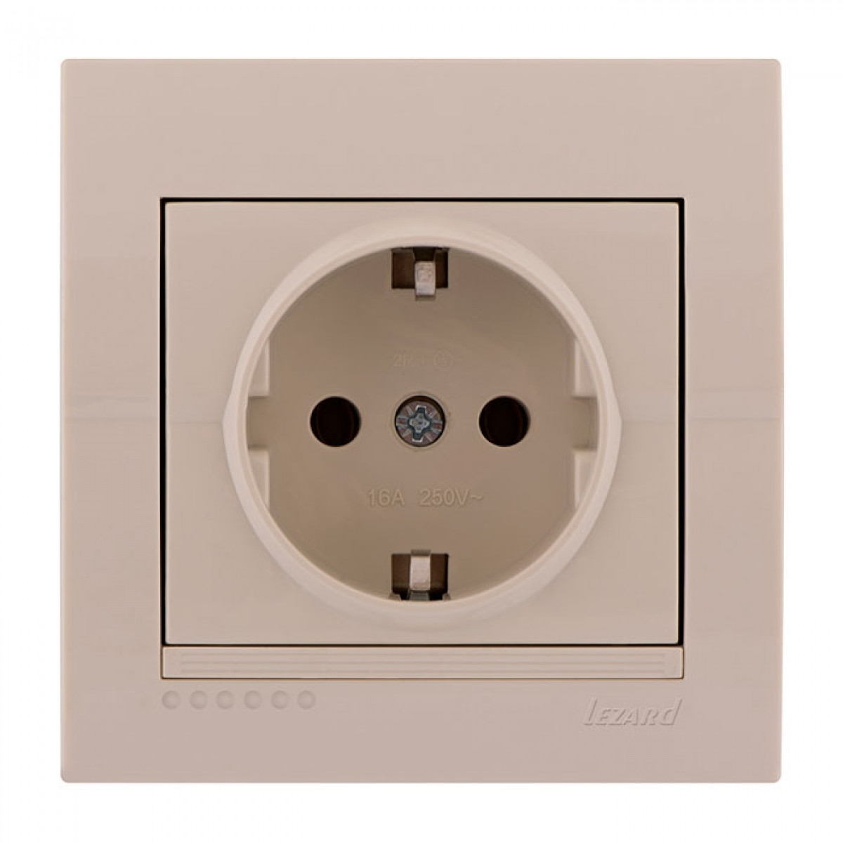Розетка із заземленням крем Deriy Lezard