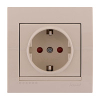 Розетка із захистом від дітей крем Deriy Lezard