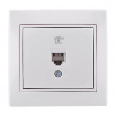 Розетка телефонна євро білий Mira Lezard