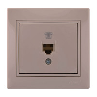 Розетка телефонна євро крем Mira Lezard