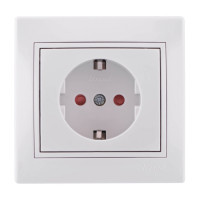 Розетка із захистом від дітей білий Mira Lezard