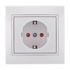 Розетка із захистом від дітей білий Mira Lezard