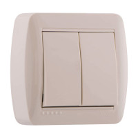 Вимикач подвійний крем Demet Lezard